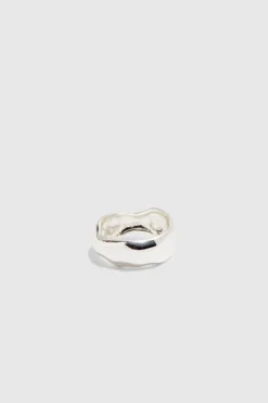 Store boohooMAN 3 Pack Chunky Rings In silver