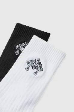 Outlet boohooMAN 2 Pack Cross Embroidered Socks multi