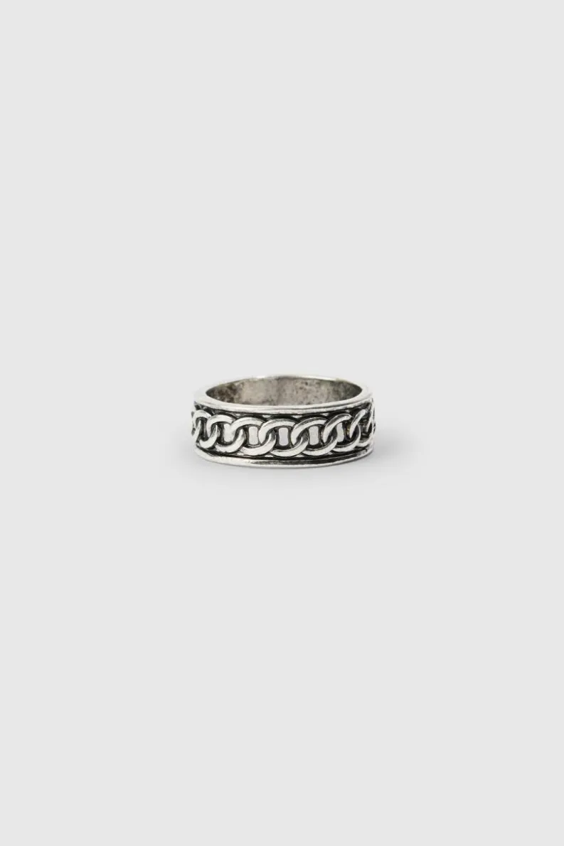 Sale boohooMAN 3 Pack Embossed Rings In silver