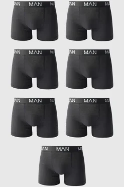 Sale boohooMAN 7 Pack Man Dash Repeat Classic Trunks black