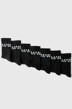 New boohooMAN 7 Pack MAN Dash Sports Socks black
