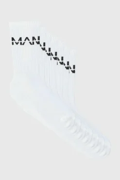 Discount boohooMAN 7 Pack MAN Dash Sports Socks white