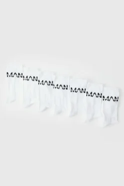 Discount boohooMAN 7 Pack MAN Dash Sports Socks white