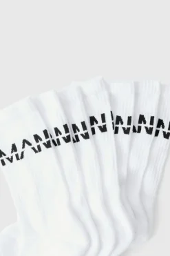 Discount boohooMAN 7 Pack MAN Dash Sports Socks white