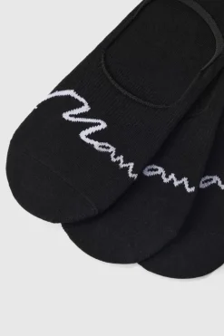 Online boohooMAN 3 Pack Man Signature Invisible Socks black