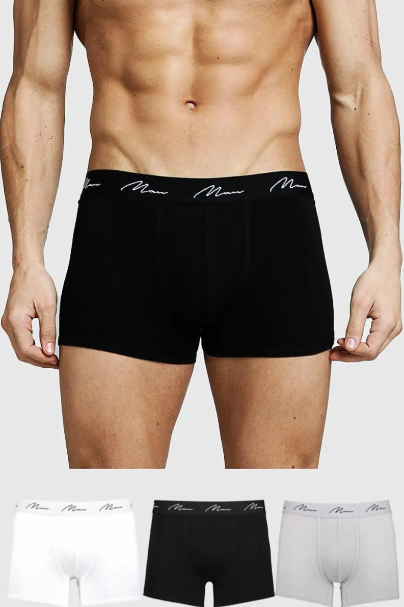 Outlet boohooMAN 3 Pack MAN Signature Mixed Colour Trunks multi