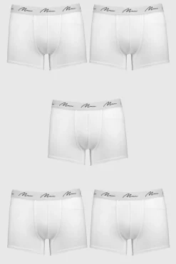 Sale boohooMAN 5 Pack MAN Signature Trunks white