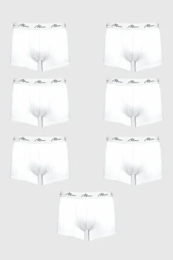 Outlet boohooMAN 7 Pack MAN Signature Trunks white