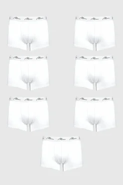 Outlet boohooMAN 7 Pack MAN Signature Trunks white