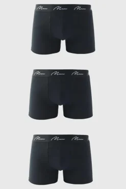 Fashion boohooMAN 3 Pack Man Signature Trunks black