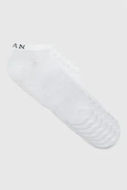 Shop boohooMAN 7 Pack Man Trainer Socks white