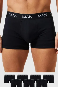 Shop boohooMAN 7 Pack Man Trunks black