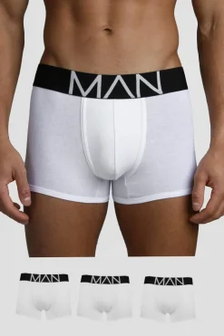 Discount boohooMAN 3 Pack MAN Trunks white