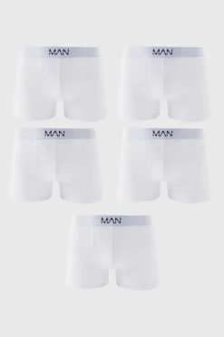 Clearance boohooMAN 5 Pack Man Trunks white