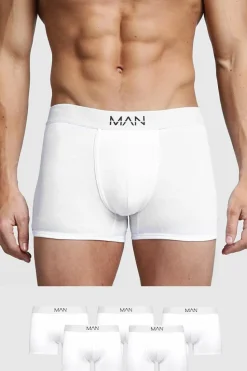 Store boohooMAN 5 Pack MAN Trunks white