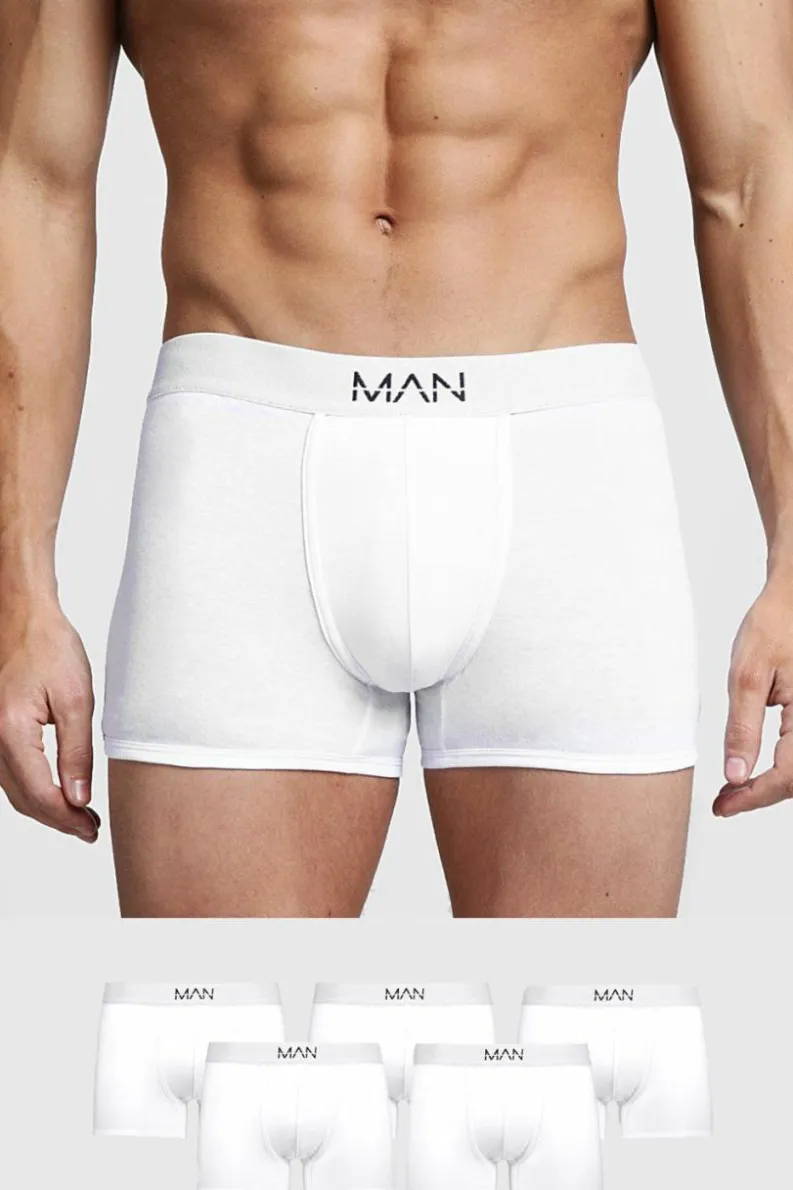 Store boohooMAN 5 Pack MAN Trunks white