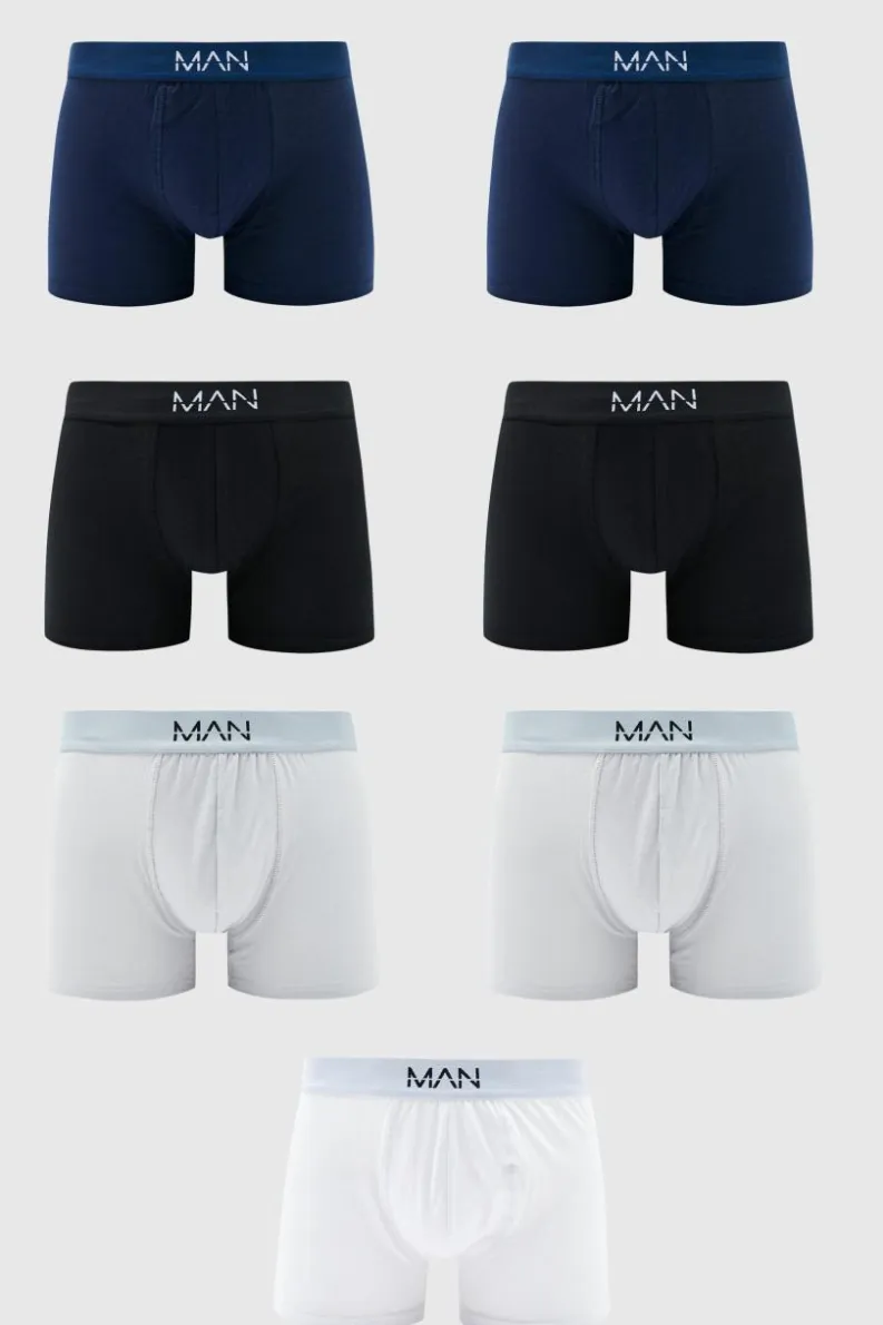 Store boohooMAN 7 Pack Mixed Colour Man Trunks multi
