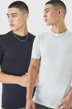 Flash Sale boohooMAN 2 Pack Muscle Fit T-shirt multi