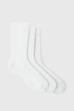 Cheap boohooMAN 3 Pack Plain Socks white