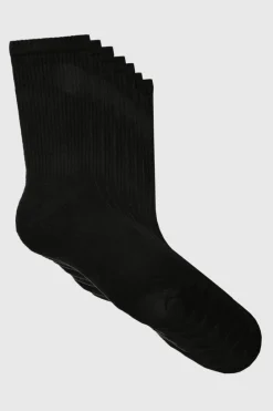 Hot boohooMAN 7 Pack Plain Sport Socks black
