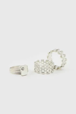 Best boohooMAN 3 Pack Jubilee Bands Rings silver