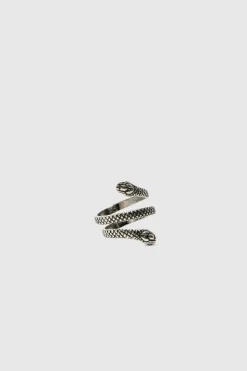 Hot boohooMAN 3 Pack Snake Rings silver
