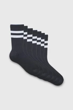New boohooMAN 5 Pack Sport Stripe Socks black