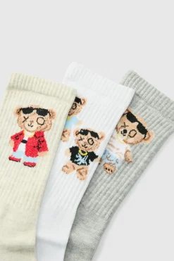 Best Sale boohooMAN 3 Pack Teddy Bear Sports Socks multi