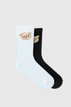 Discount boohooMAN 2 Pack Teddy Bear Sports Socks multi