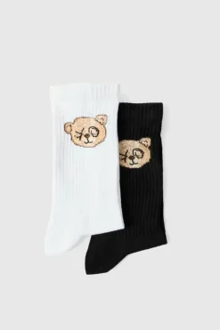 Discount boohooMAN 2 Pack Teddy Bear Sports Socks multi