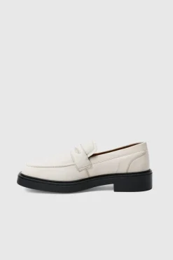 New boohooMAN Padded Pu Loafer In ecru