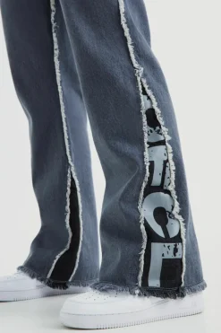 Fashion boohoo Panel Denim Jacket and Jeans Set mid grey