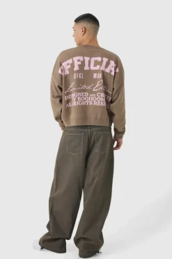Discount boohooMAN Parachute Baggy Washed Jeans brown
