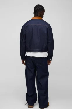 Hot boohooMAN Parachute Baggy Jeans indigo