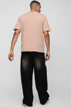 Cheap boohooMAN Parachute Baggy Jeans washed black