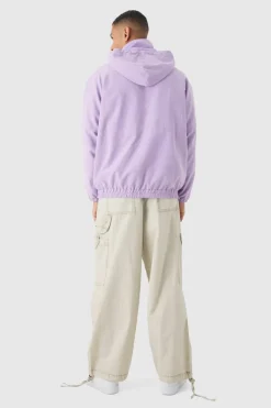 Shop boohooMAN Peached Hooded Windbreaker In lilac
