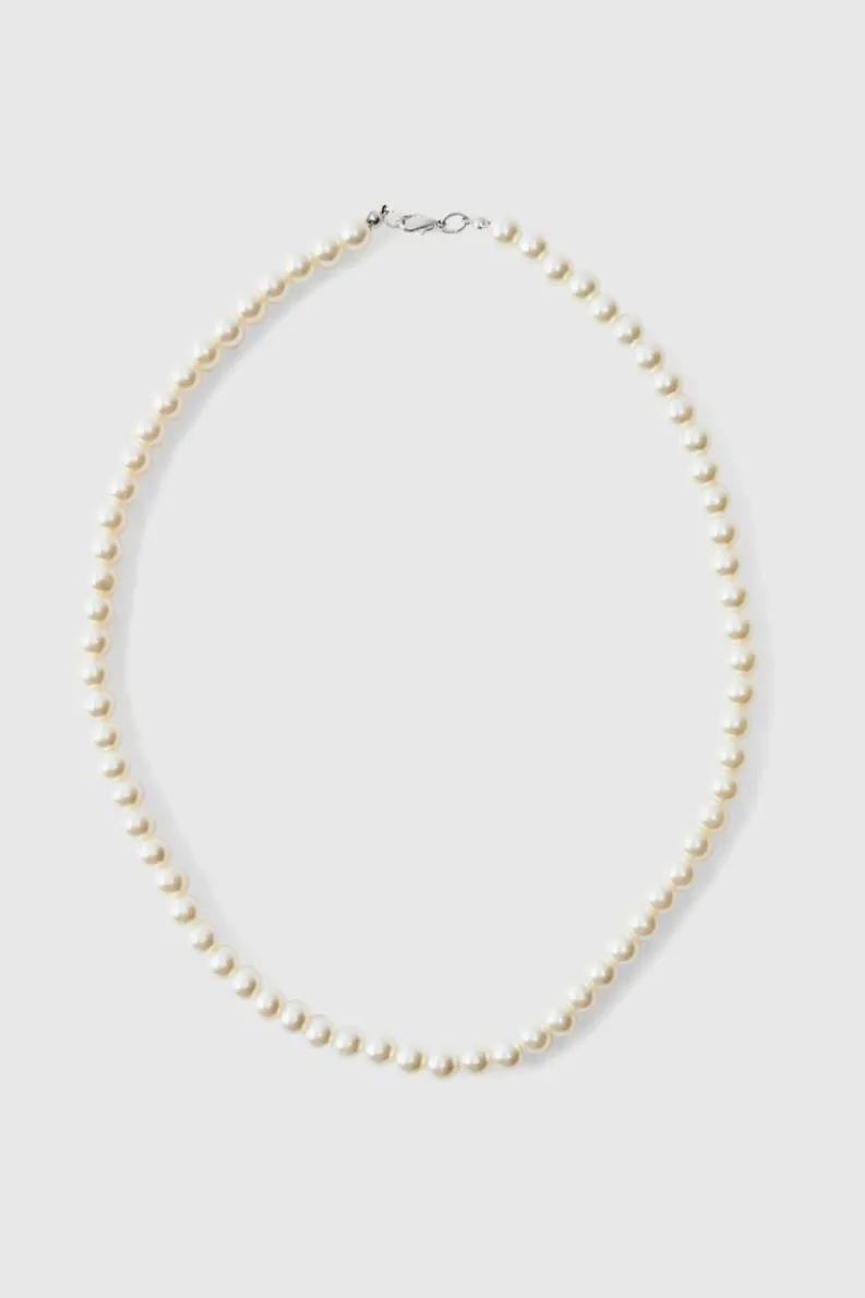 Store boohooMAN Pearl Necklace white