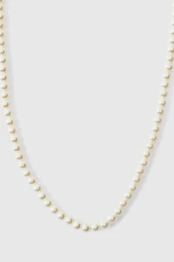 Store boohooMAN Pearl Necklace white