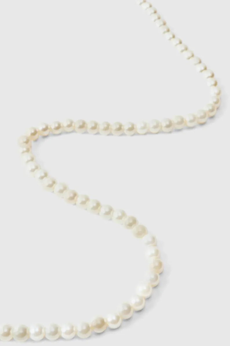 Store boohooMAN Pearl Necklace white