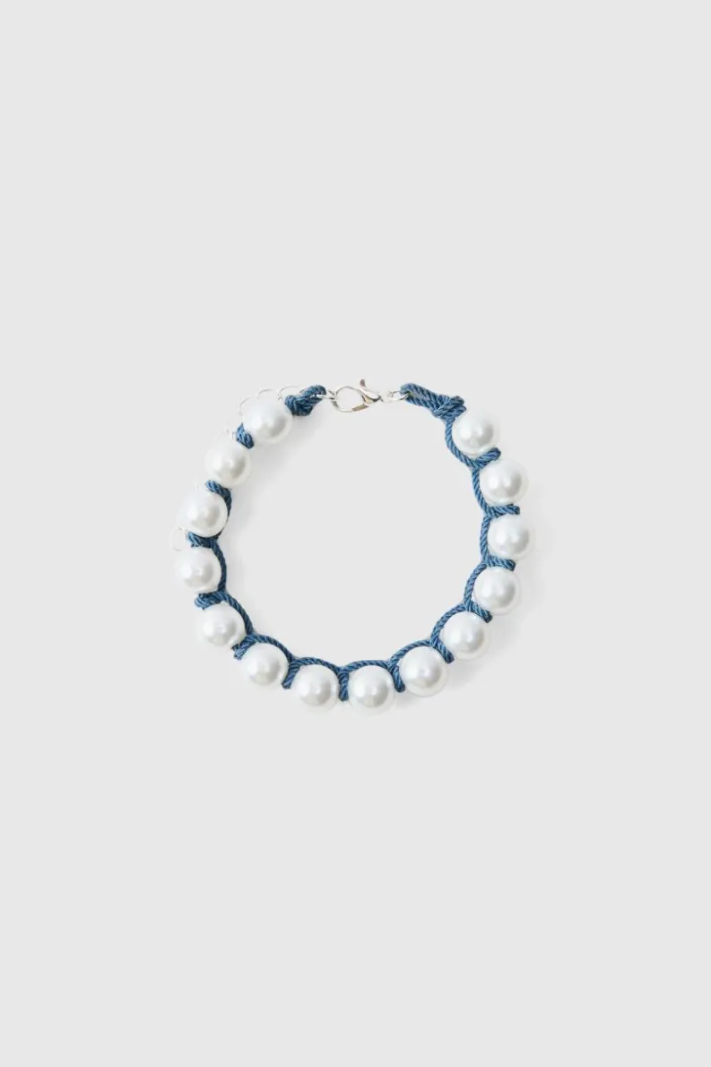 Best Sale boohooMAN Pearl Rope Bracelet silver