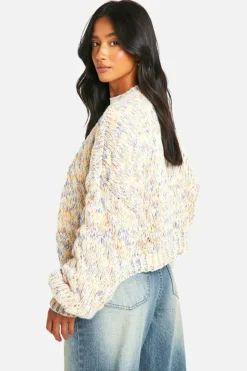 Sale boohoo Petite Bubble Knit Cardigan multi