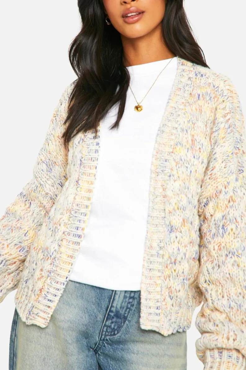 Sale boohoo Petite Bubble Knit Cardigan multi
