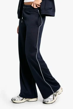 Best Sale boohoo Piping Detail Tricot Wide Leg Jogger navy