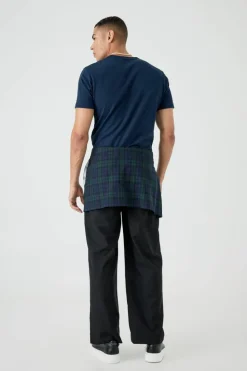 Store boohooMAN Plaid Skirt Tailored Trousers black