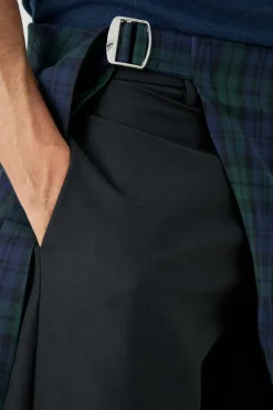 Store boohooMAN Plaid Skirt Tailored Trousers black