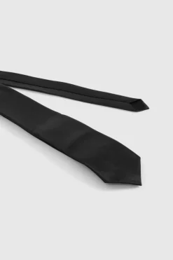 Hot boohooMAN Plain Slim Tie black
