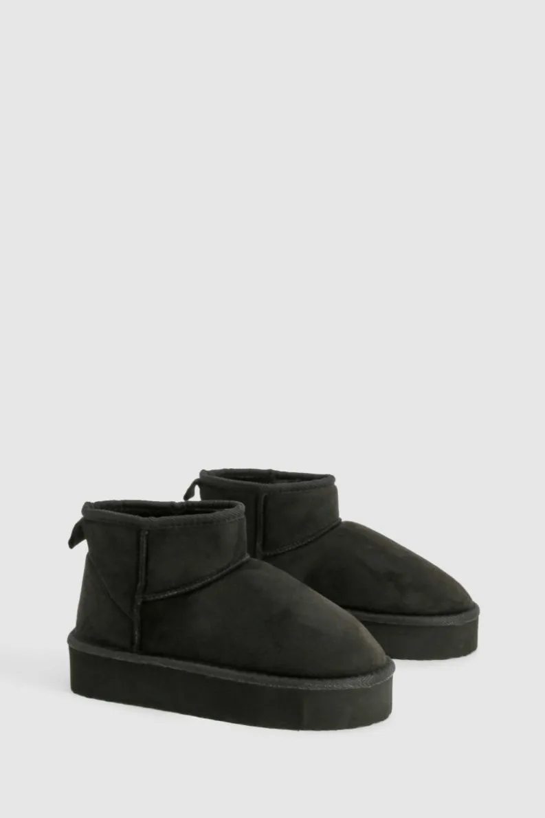 Cheap boohoo Platform Cosy Ankle Boots black