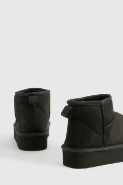 Cheap boohoo Platform Cosy Ankle Boots black