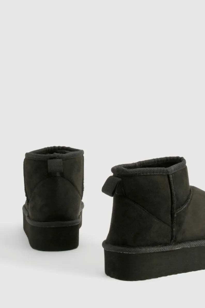 Cheap boohoo Platform Cosy Ankle Boots black