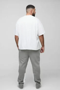 Flash Sale boohooMAN Plus Applique Slim Star Gusset Jogger charcoal